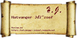 Hatvanger József névjegykártya