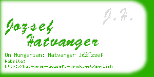 jozsef hatvanger business card